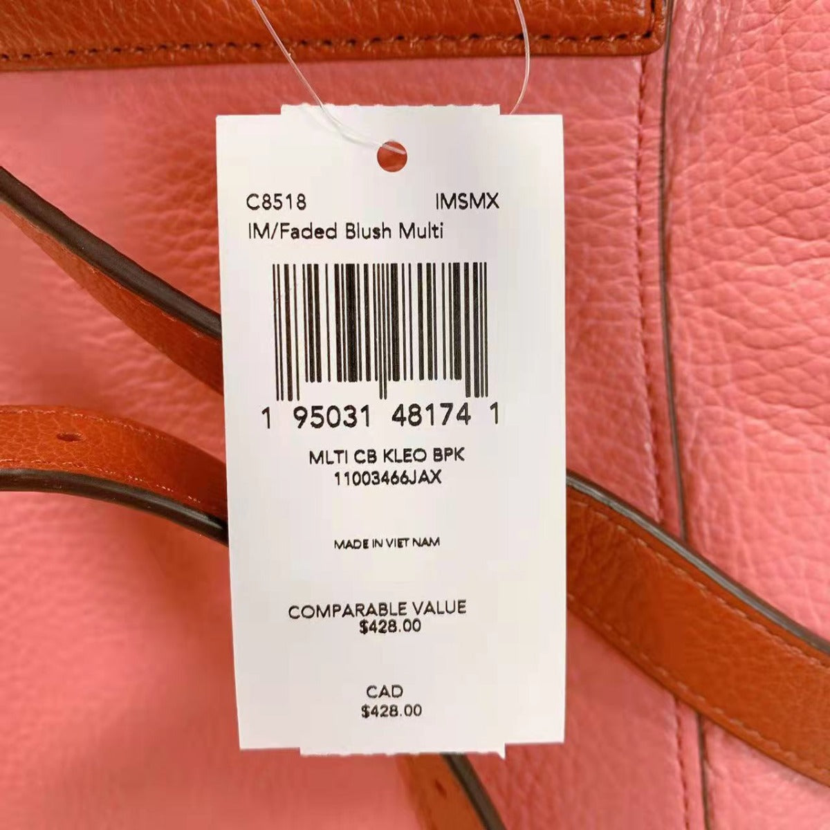 Coach C8518 Kleo Backpack In Colorblock In Faded Blush Multi Coach C8518 Kleo Backpack In Colorblock In Faded Blush Multi